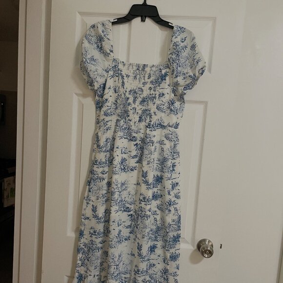 Commense Uncomplicated Afternoons Toile Floral Slit Midi Dress - Picture 3 of 3
